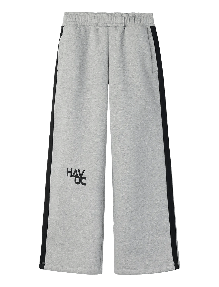 name it - NKMLANCO NREG WIDE SWE PANT BRU - sweatpants - grey melange - 0