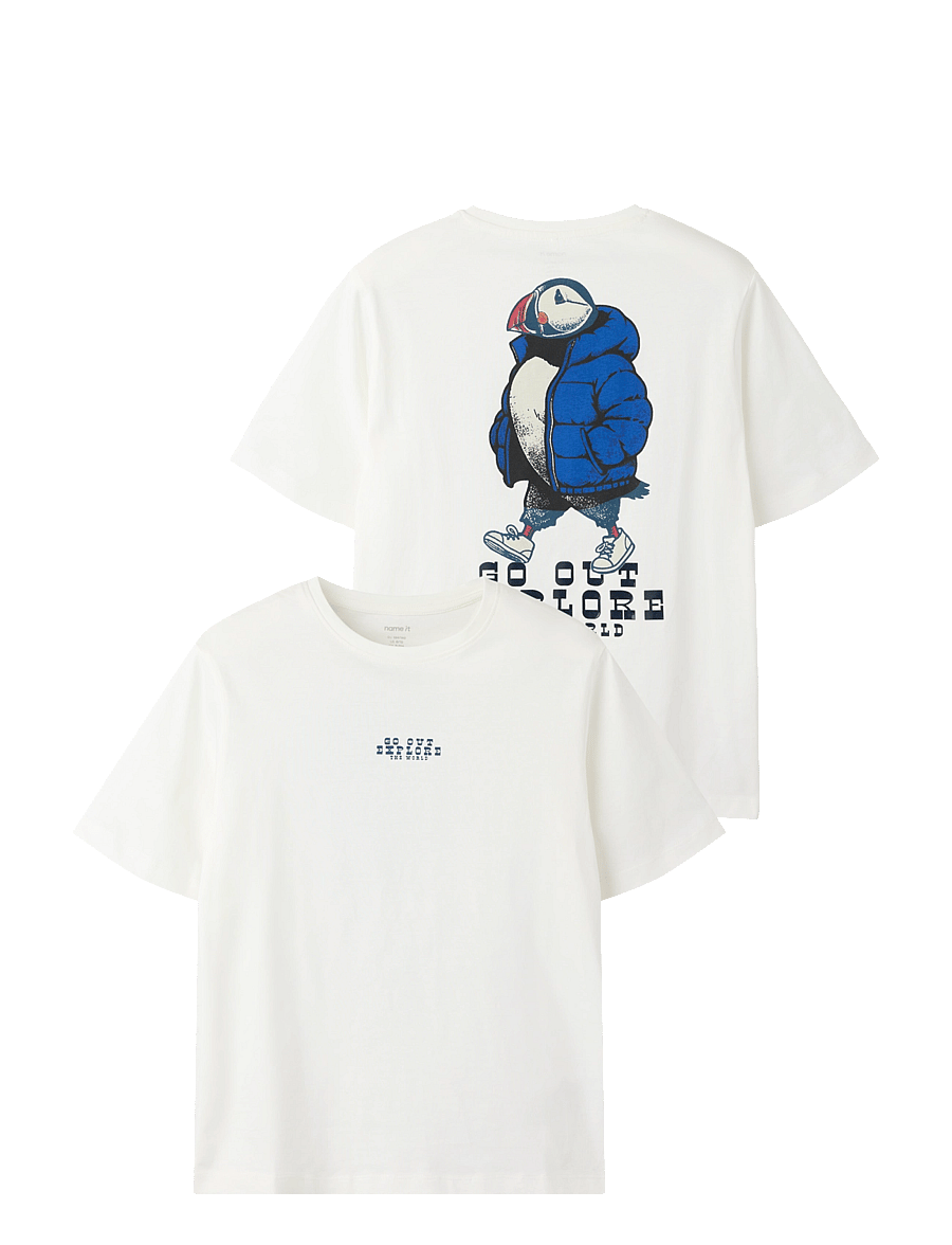 name it - NKMLOGAN SS NREG TOP - kortärmade t-shirts - cloud dancer - 2