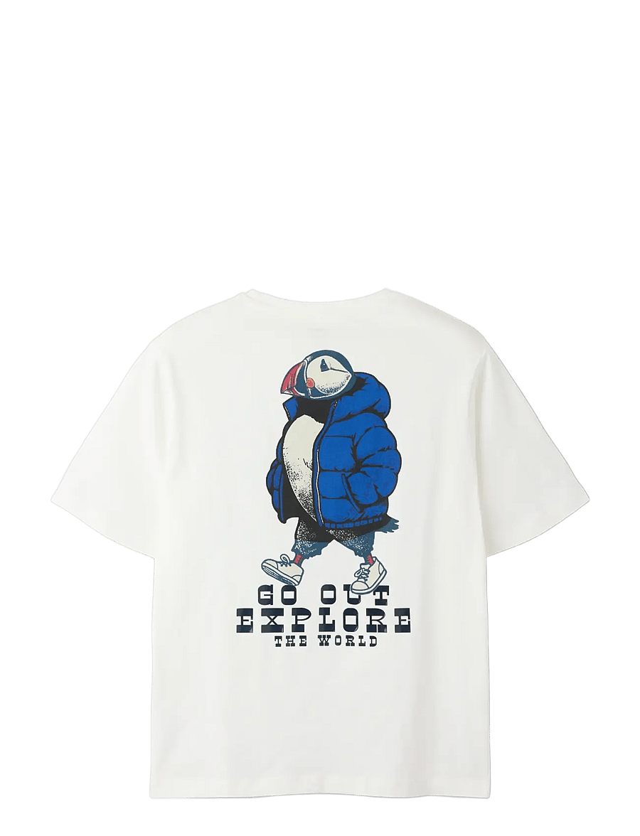 name it - NKMLOGAN SS NREG TOP - kortärmade t-shirts - cloud dancer - 1