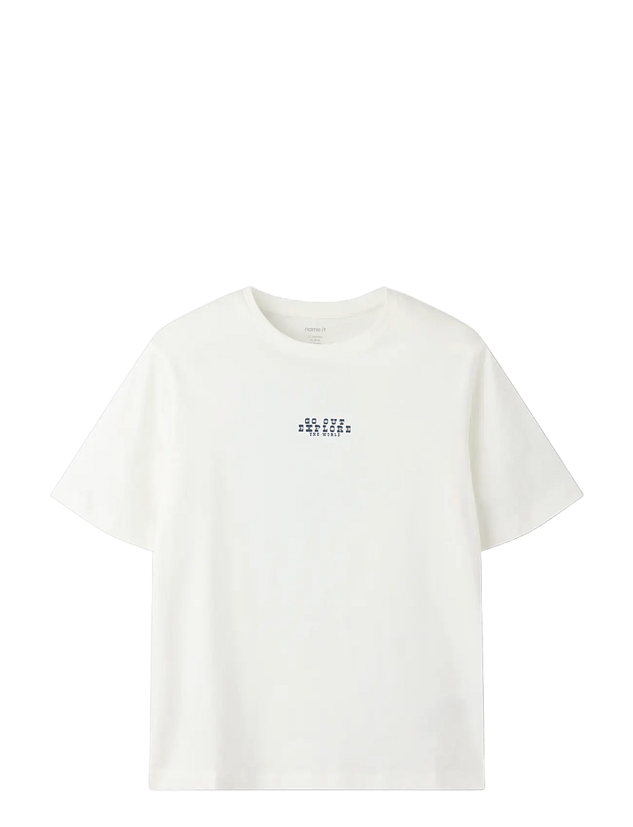 name it - NKMLOGAN SS NREG TOP - kortärmade t-shirts - cloud dancer - 0