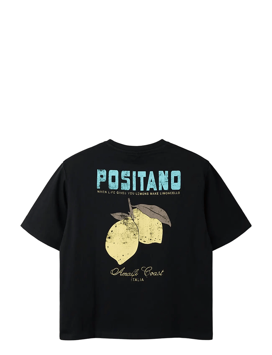 name it - NKFLION SS NREG TOP - kortärmade t-shirts - black beauty - 1