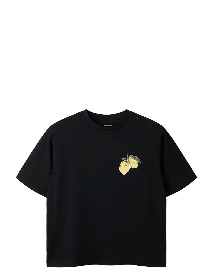 name it - NKFLION SS NREG TOP - kortärmade t-shirts - black beauty - 2