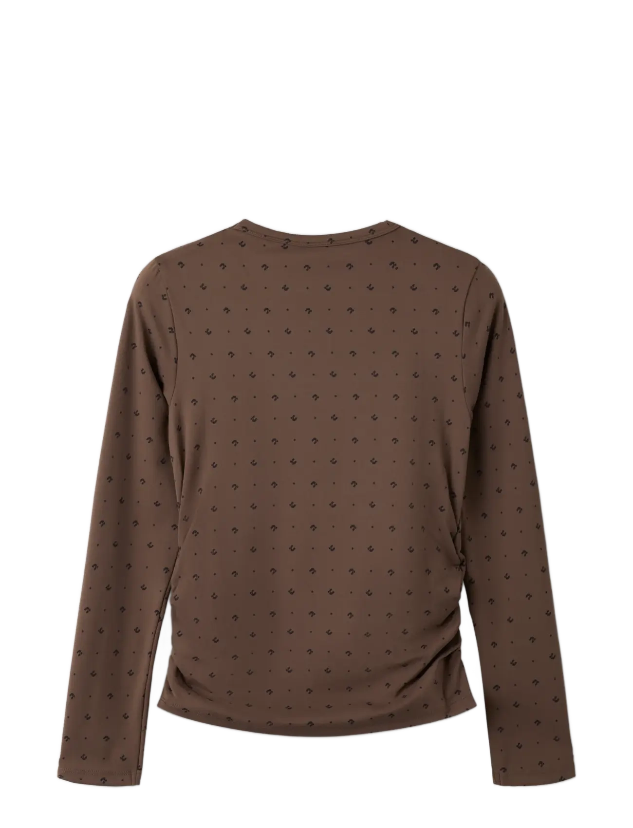 name it - NKFTHEA LS SLIM TOP - long-sleeved t-shirts - chocolate martini - 1
