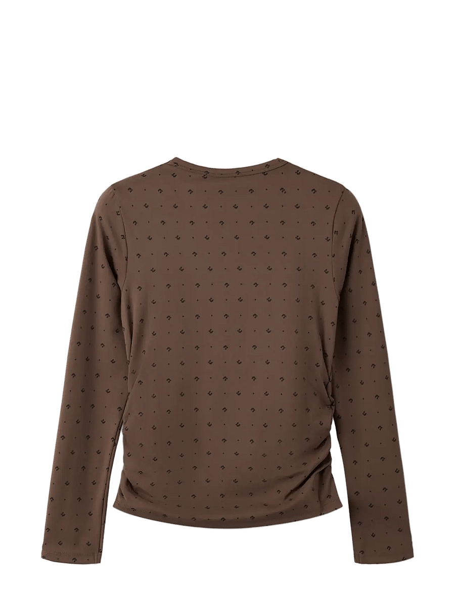 name it - NKFTHEA LS SLIM TOP - langärmelig - chocolate martini - 1