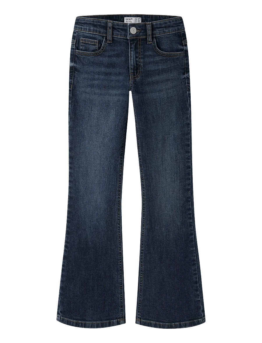 name it - NKFPOLLY LW BOOT JEANS 8245-MD - alt laienevad teksad - dark blue denim - 0
