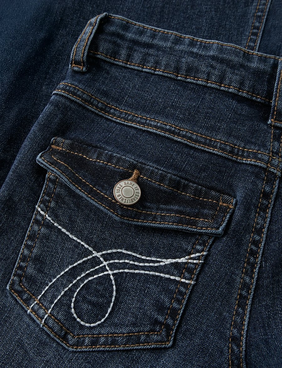 name it - NKFPOLLY LW BOOT JEANS 8245-MD - alt laienevad teksad - dark blue denim - 4