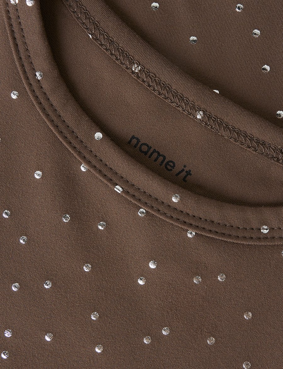 name it - NMFTULLE SS SLIM TOP - kurzärmelige - chocolate martini - 3
