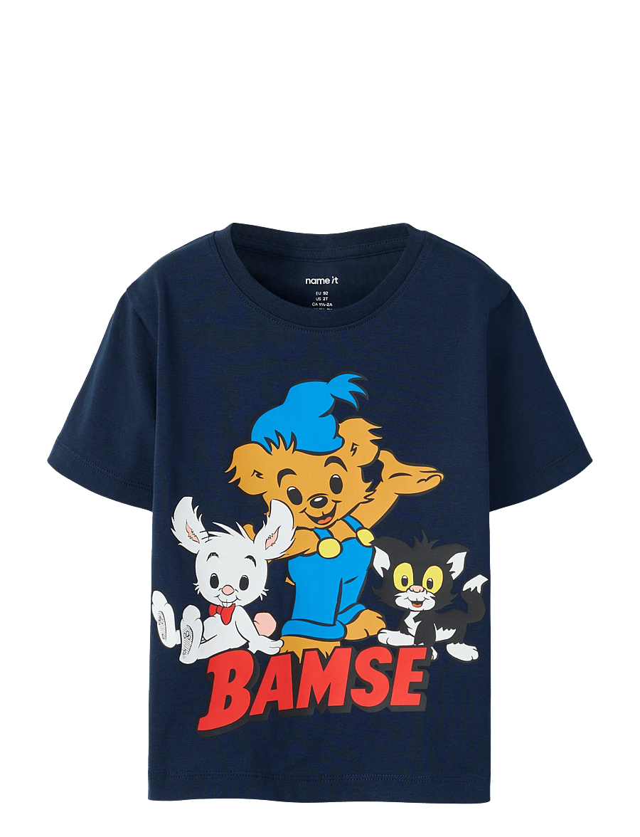 name it - NMMMALTHE BAMSE SS NREG TOP BOX SKY - kortärmade t-shirts - navy blazer - 0