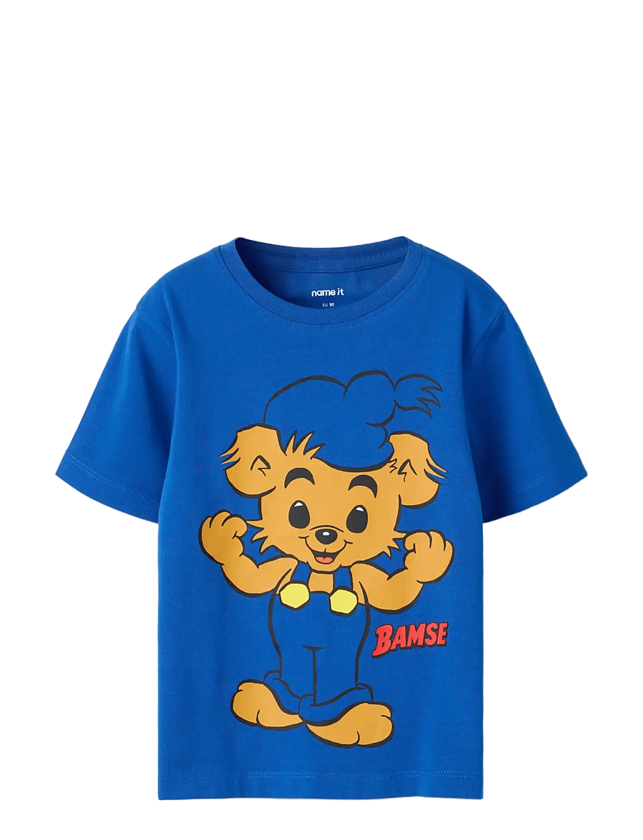 name it - NMMMALTHE BAMSE SS NREG TOP BOX SKY - kortärmade t-shirts - strong blue - 0