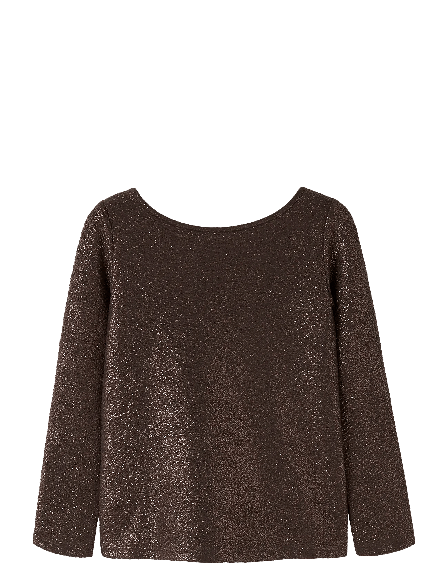 name it - NKFDITSIA LS TOP - langärmelig - hot fudge - 0