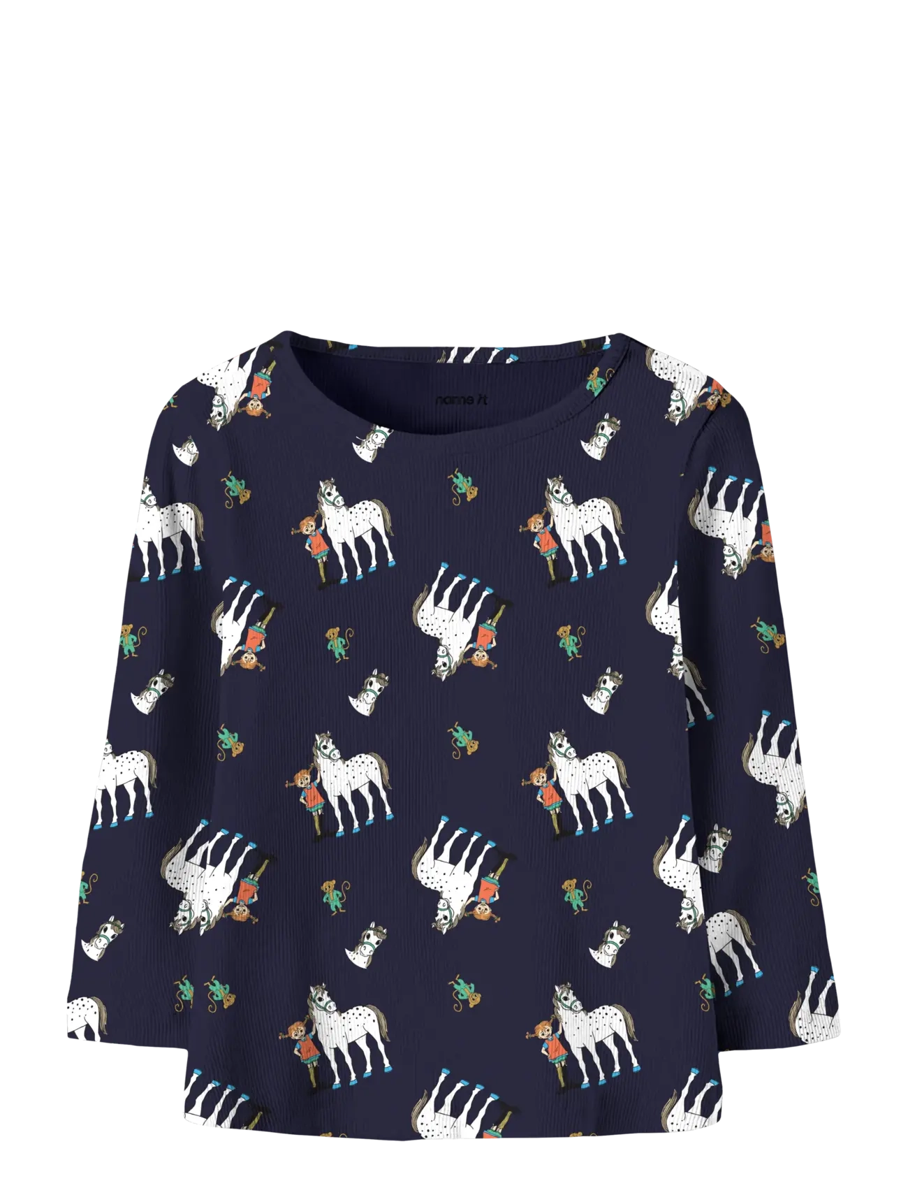 name it NMFOKKA PIPPI LS SLIM TOP SKY - Toppe og t-shirts - EVENING BLUE / navy