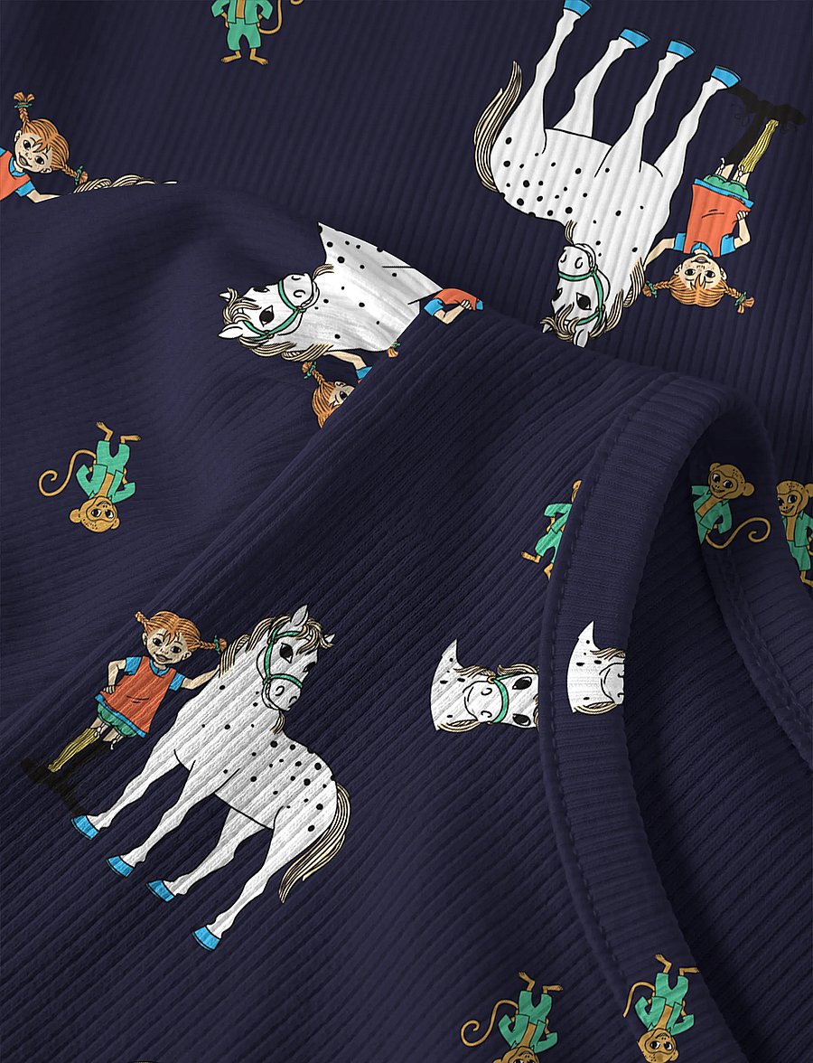 name it - NMFOKKA PIPPI LS SLIM TOP SKY - langærmede t-shirts - evening blue - 2