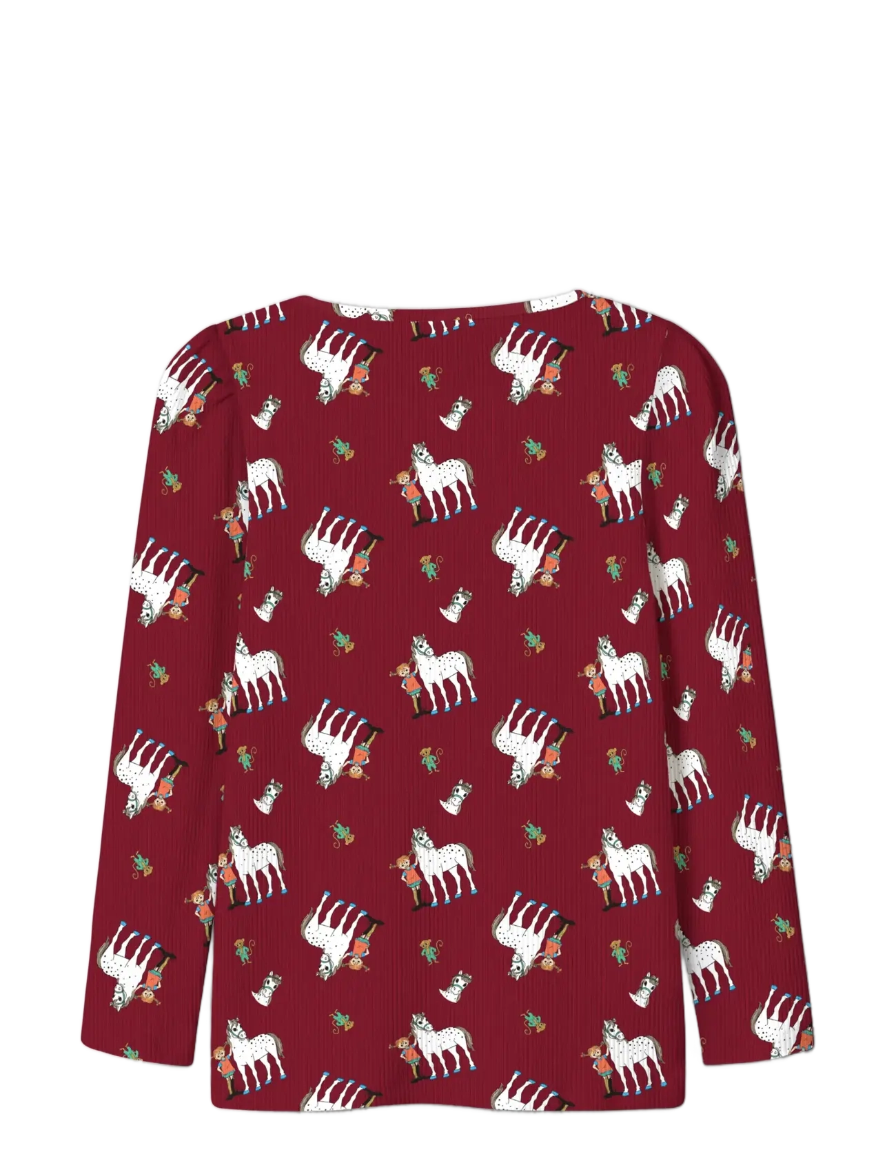 name it - NMFOKKA PIPPI LS SLIM TOP SKY - long-sleeved t-shirts - red dahlia - 1