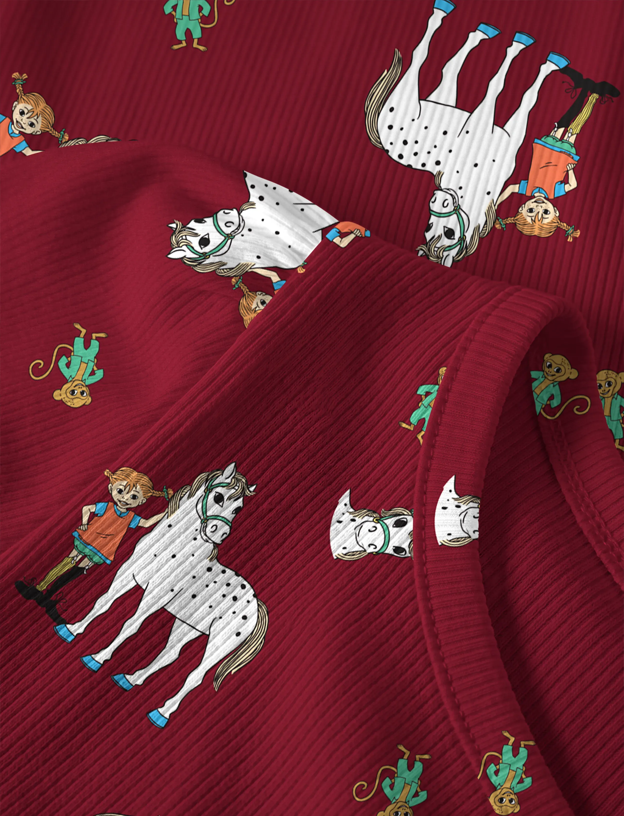name it - NMFOKKA PIPPI LS SLIM TOP SKY - long-sleeved t-shirts - red dahlia - 2