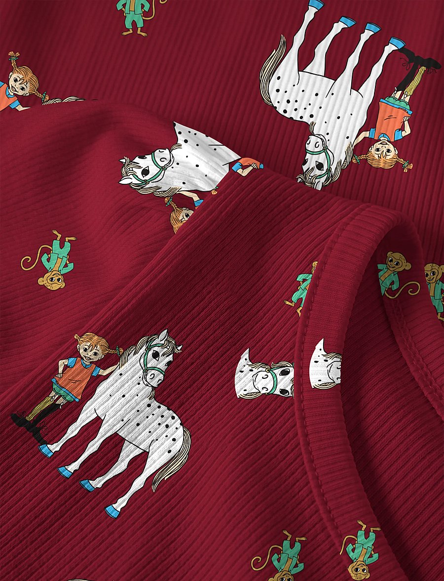 name it - NMFOKKA PIPPI LS SLIM TOP SKY - langärmelig - red dahlia - 2