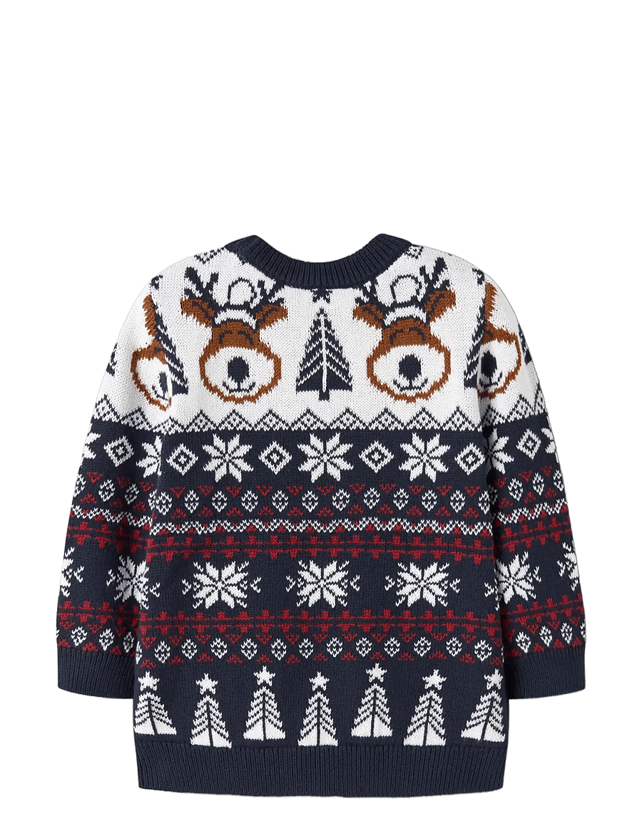 name it - NMNRISMAS LS KNIT COT - trøjer - navy blazer - 1
