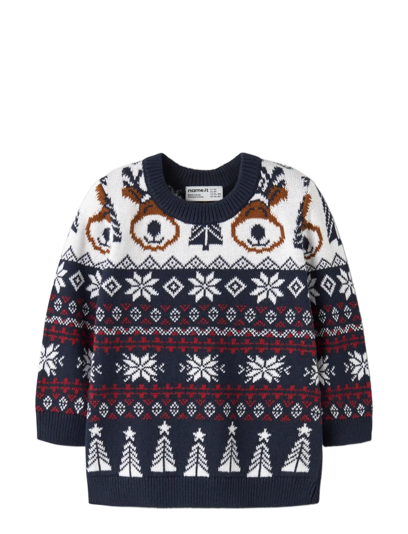 name it - NMNRISMAS LS KNIT COT - trøjer - navy blazer - 2