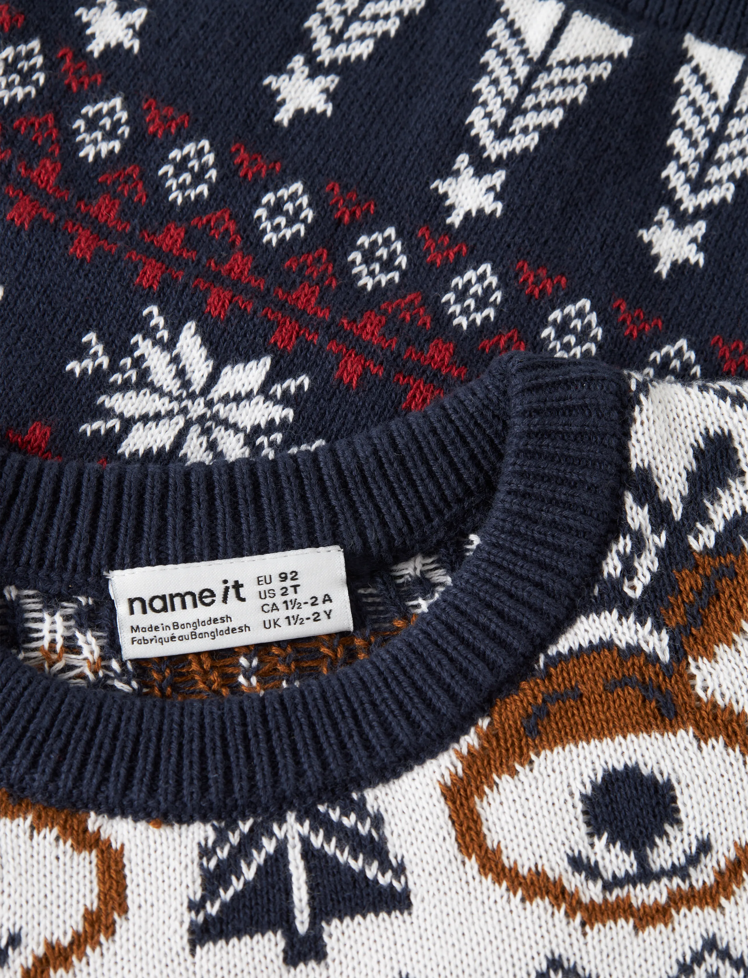 name it - NMNRISMAS LS KNIT COT - trøjer - navy blazer - 3