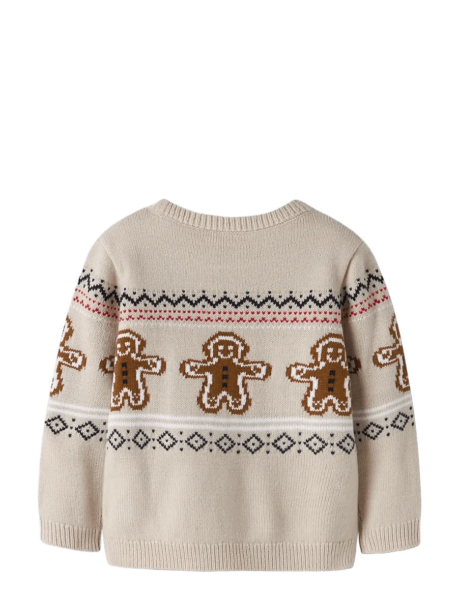name it - NMNRISMAS LS KNIT COT - trøjer - peyote melange - 1