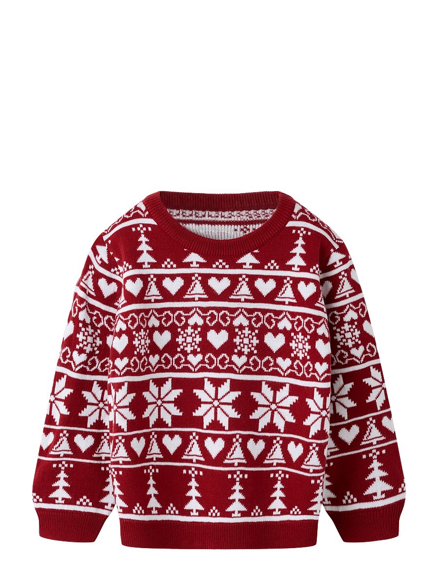 name it - NMNRISMAS LS KNIT COT - pullover - red dahlia - 0