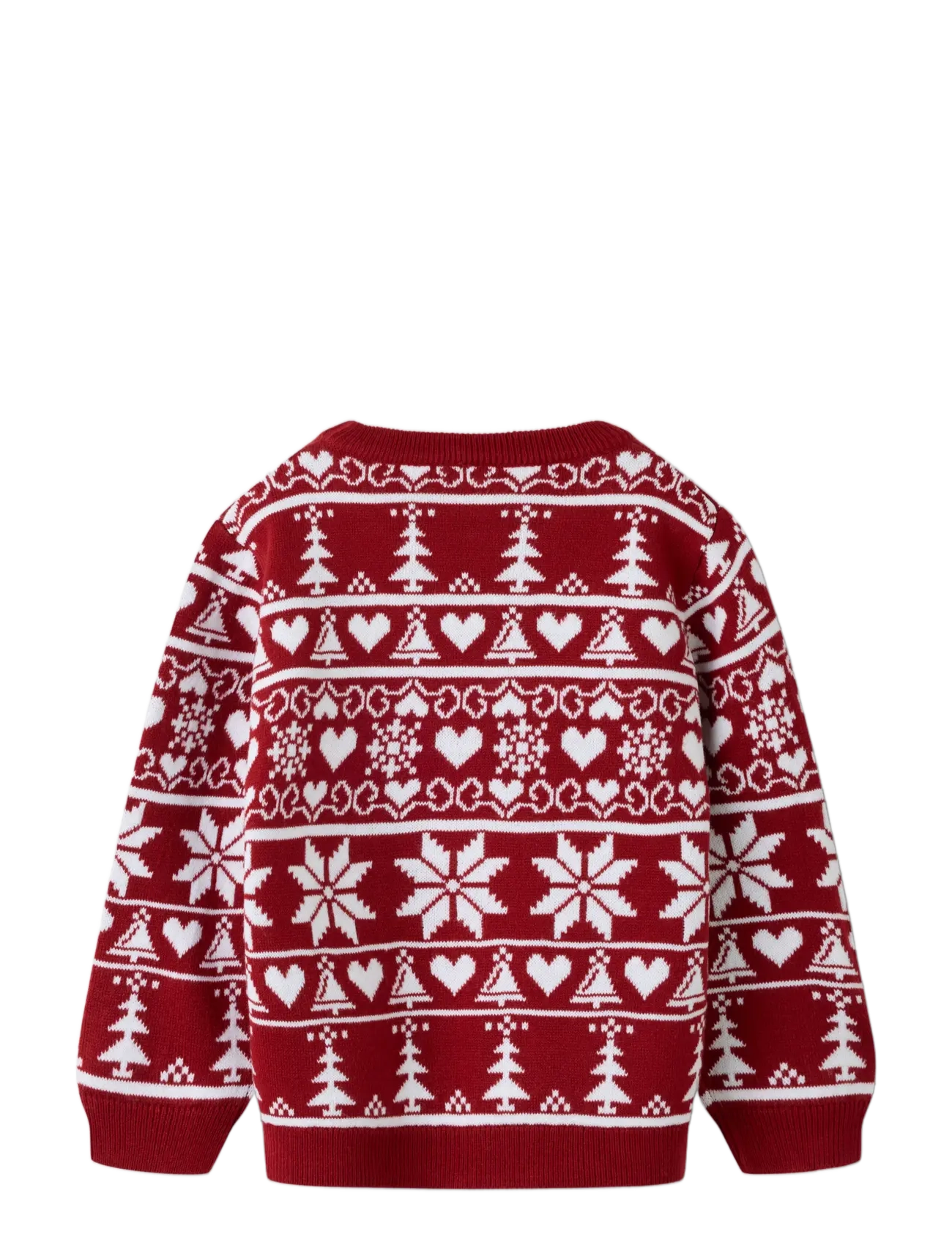 name it - NMNRISMAS LS KNIT COT - jumpers - red dahlia - 1