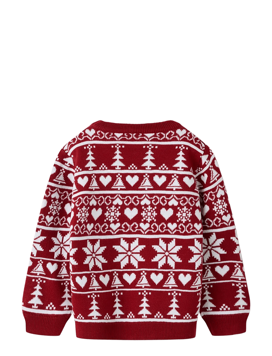 name it - NMNRISMAS LS KNIT COT - pullover - red dahlia - 1