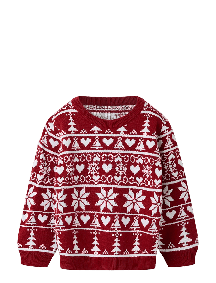 name it - NMNRISMAS LS KNIT COT - pullover - red dahlia - 2
