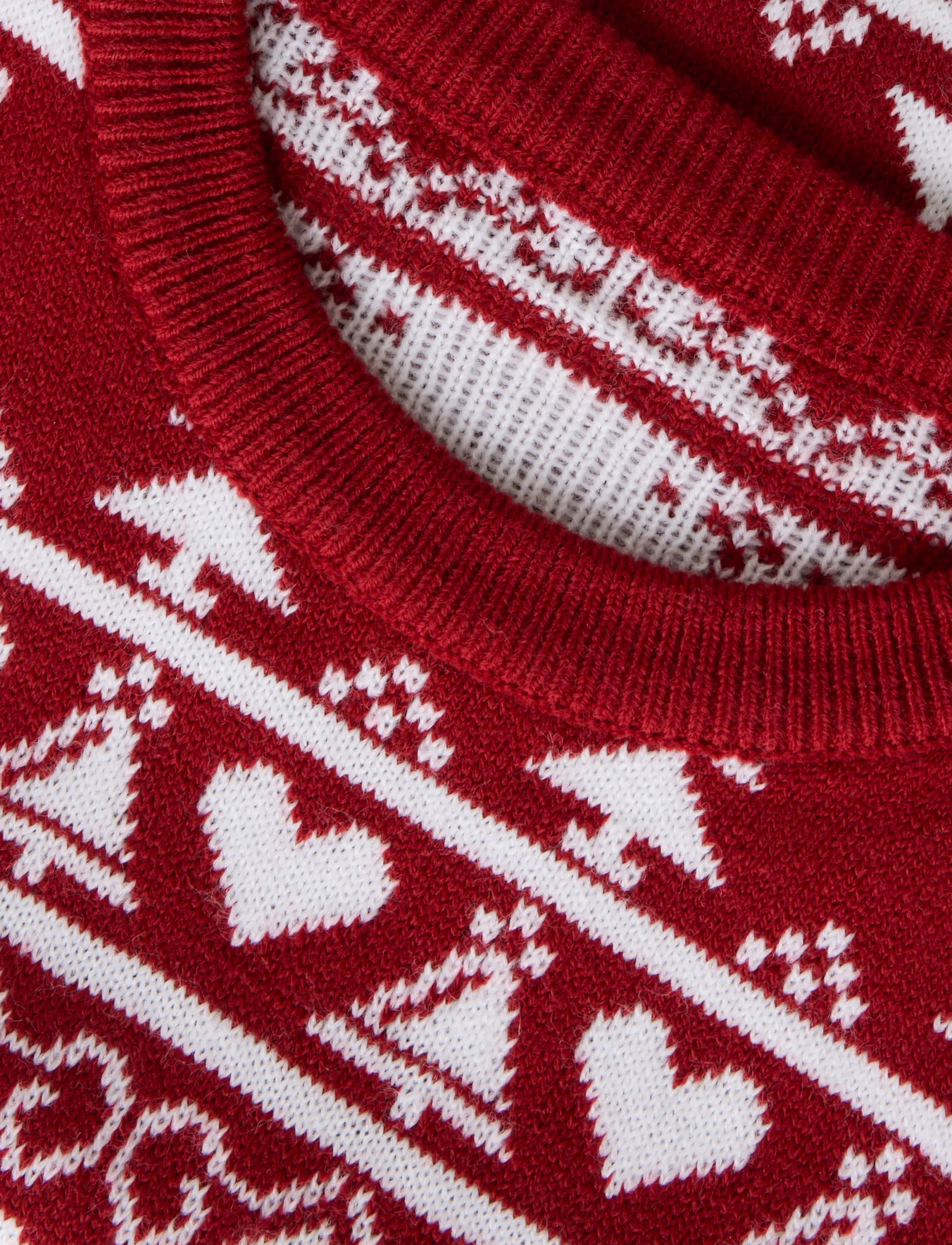 name it - NMNRISMAS LS KNIT COT - jumpers - red dahlia - 3