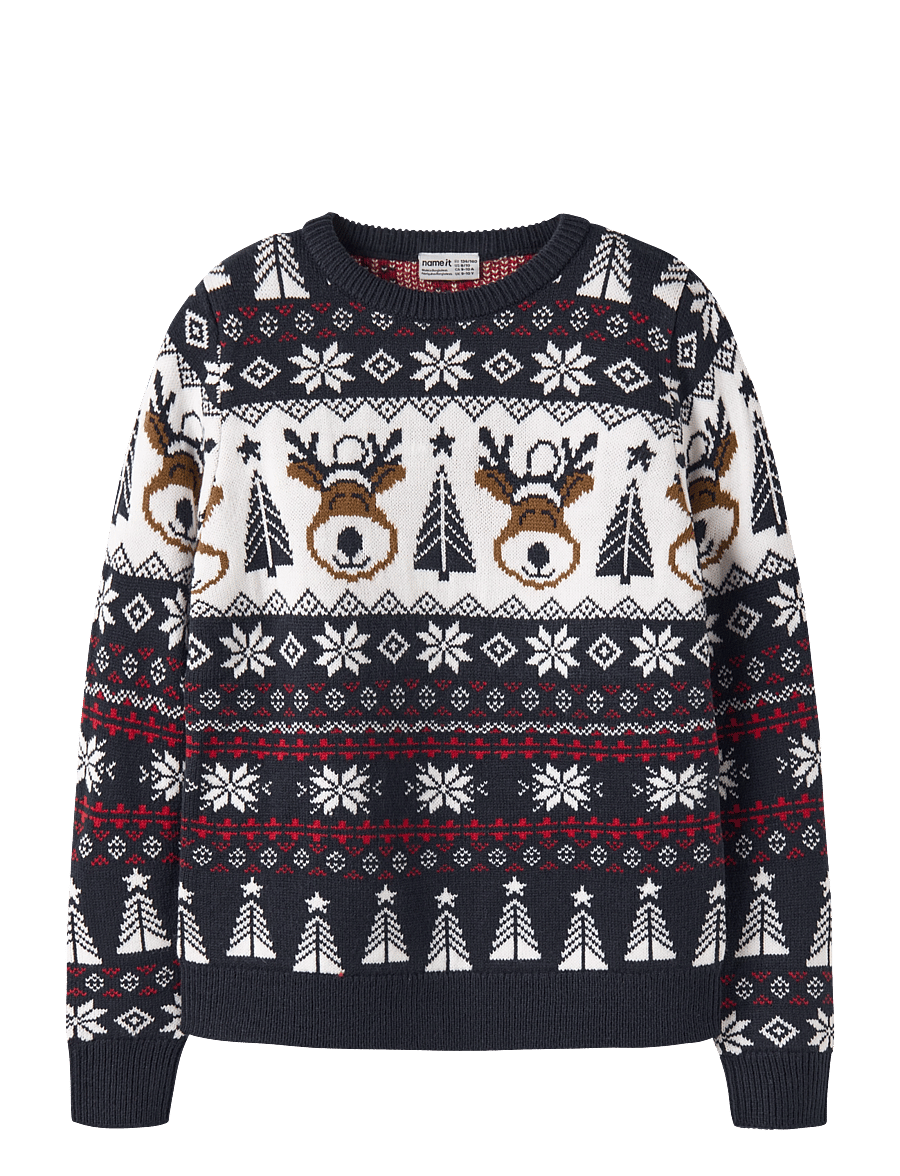 name it - NKNRISMAS LS KNIT COT - džemprid - navy blazer - 0