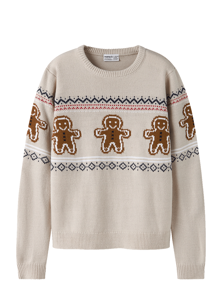 name it - NKNRISMAS LS KNIT COT - pullover - peyote melange - 0