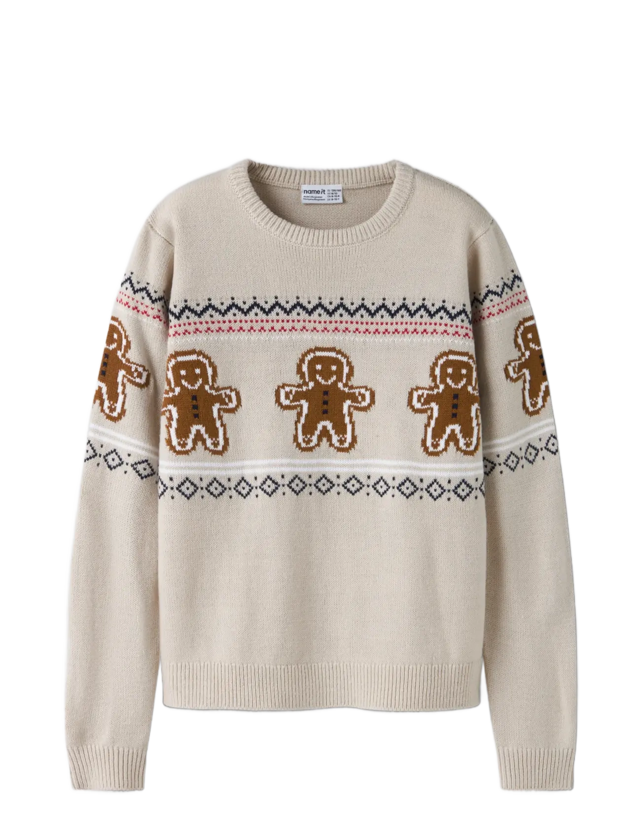 name it - NKNRISMAS LS KNIT COT - jumpers - peyote melange - 2