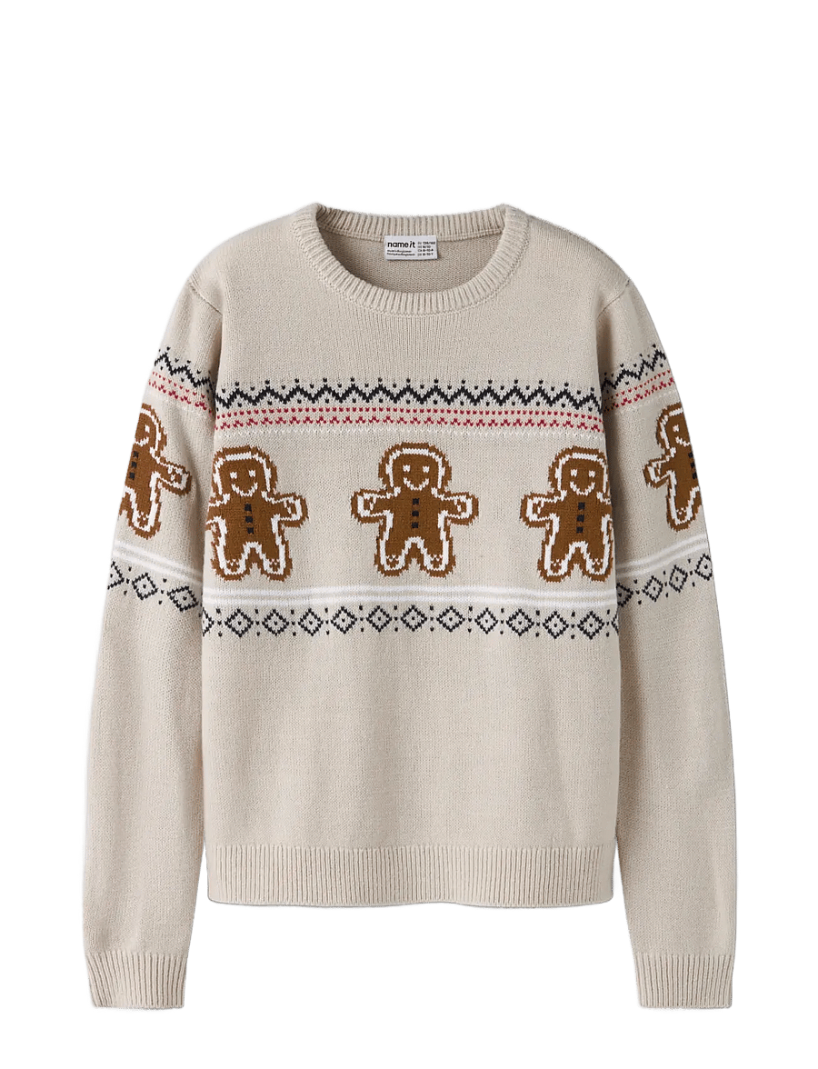 name it - NKNRISMAS LS KNIT COT - pullover - peyote melange - 2