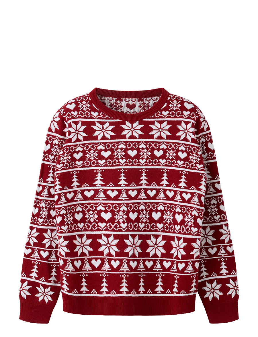name it - NKNRISMAS LS KNIT COT - trøjer - red dahlia - 0