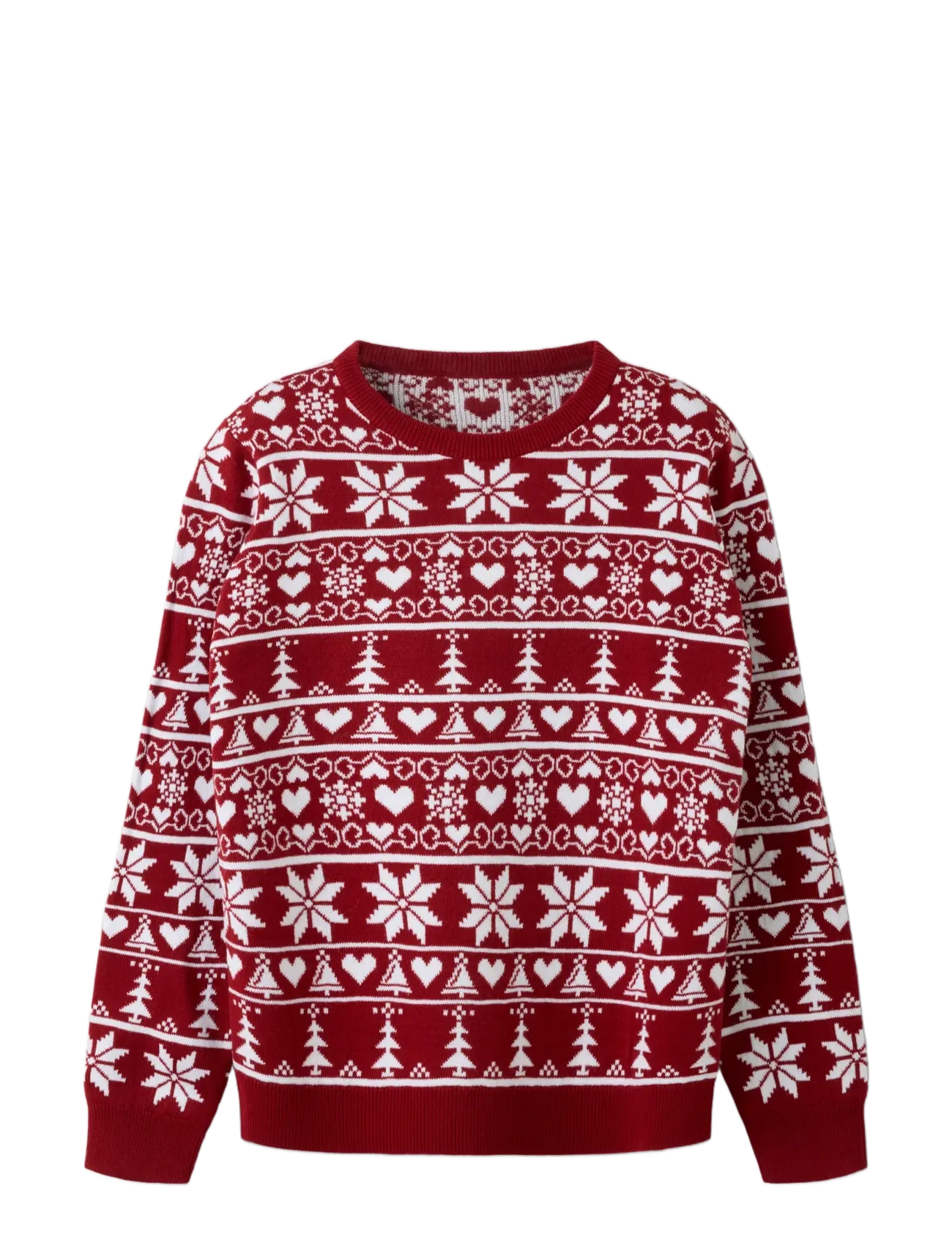 name it - NKNRISMAS LS KNIT COT - red dahlia - 2