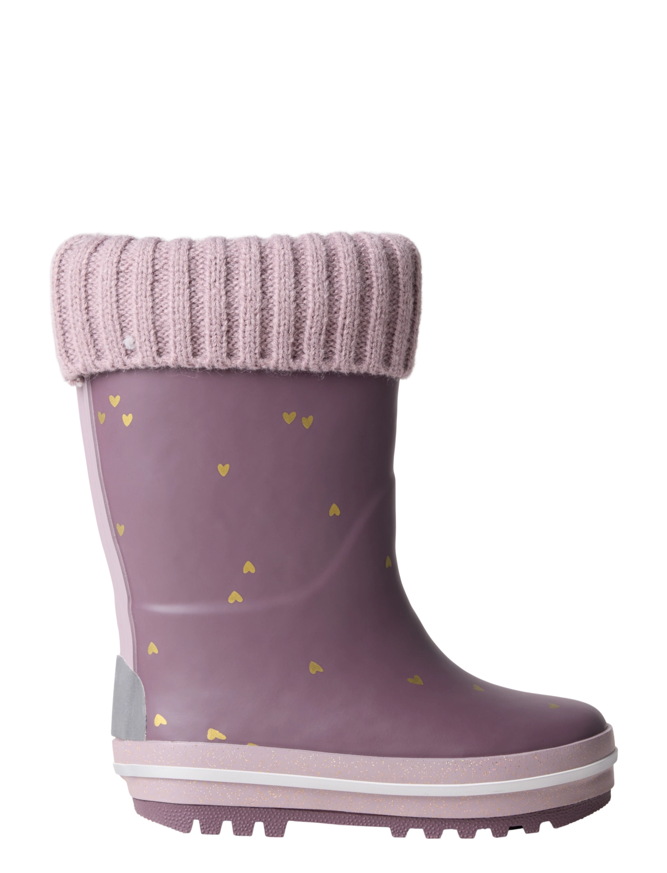 name it NMFNOA THERMO RUBBERBOOT KNIT HEART NOOS - Gefütterte gummistiefel - FLINT / purple