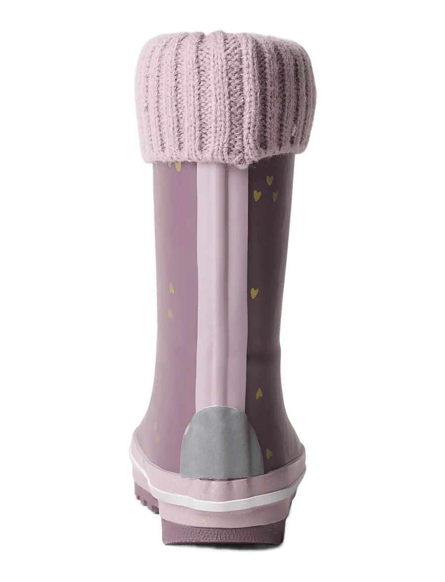 name it - NMFNOA THERMO RUBBERBOOT KNIT HEART NOOS - gefütterte gummistiefel - flint - 1