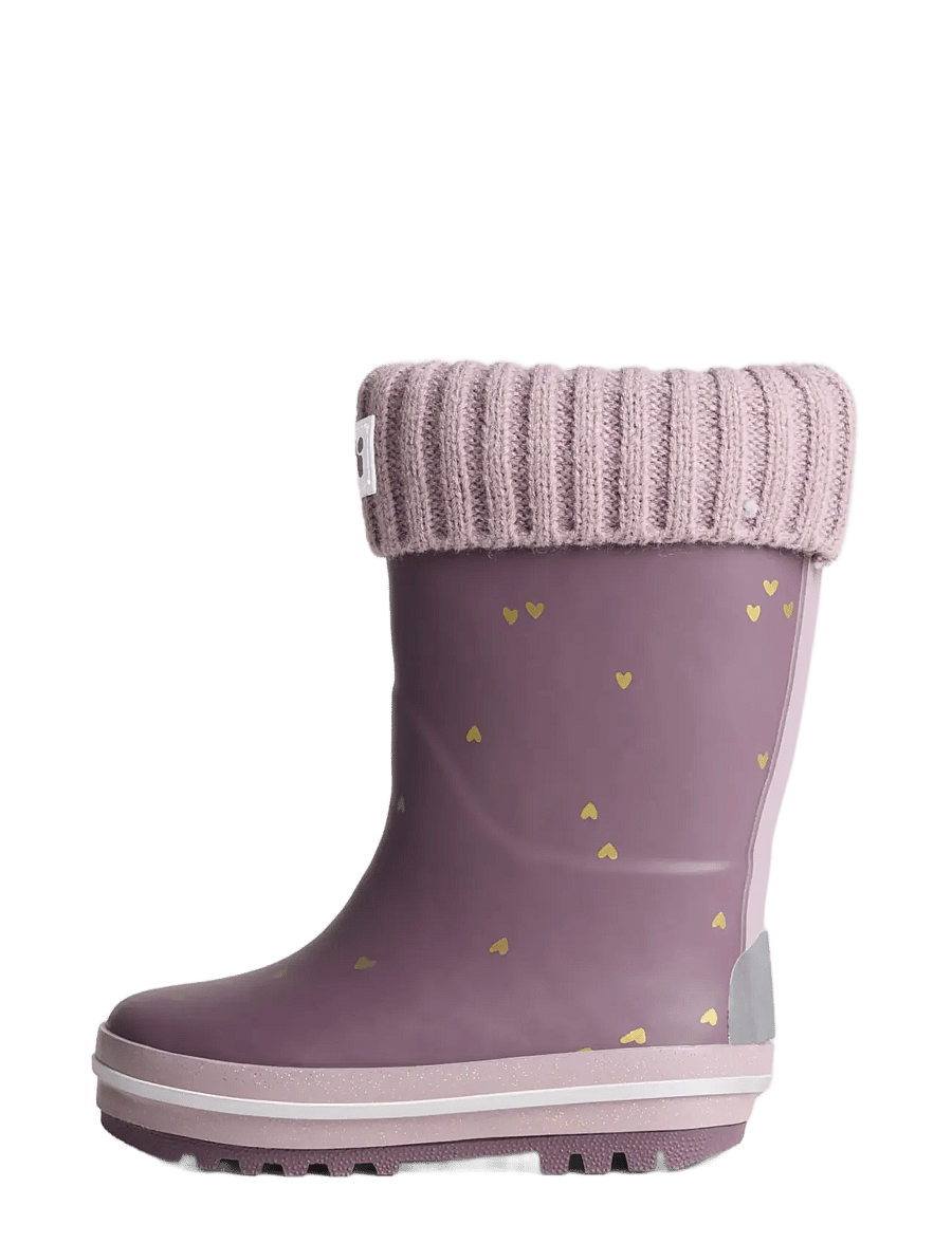 name it - NMFNOA THERMO RUBBERBOOT KNIT HEART NOOS - gefütterte gummistiefel - flint - 2