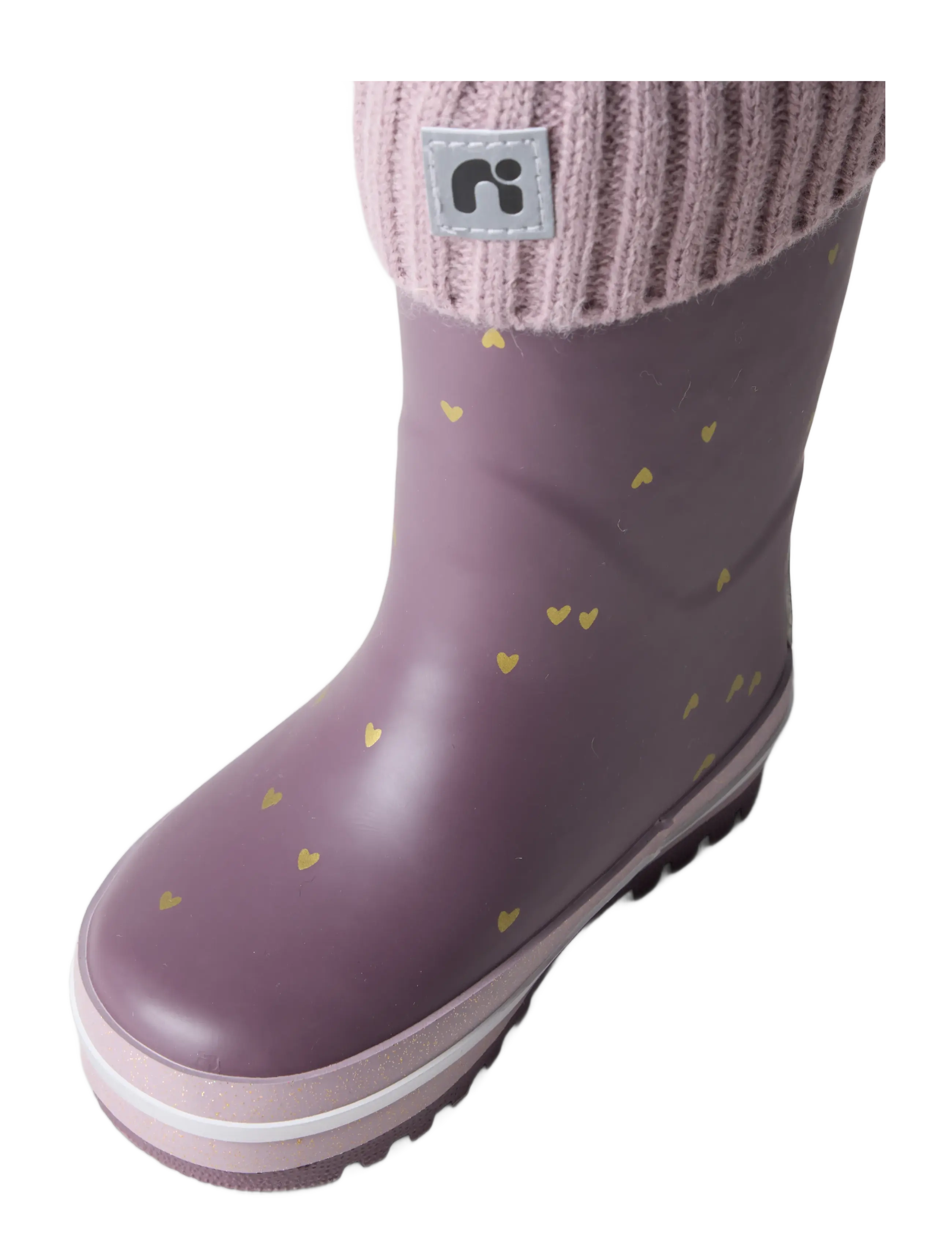 name it - NMFNOA THERMO RUBBERBOOT KNIT HEART NOOS - gefütterte gummistiefel - flint - 2