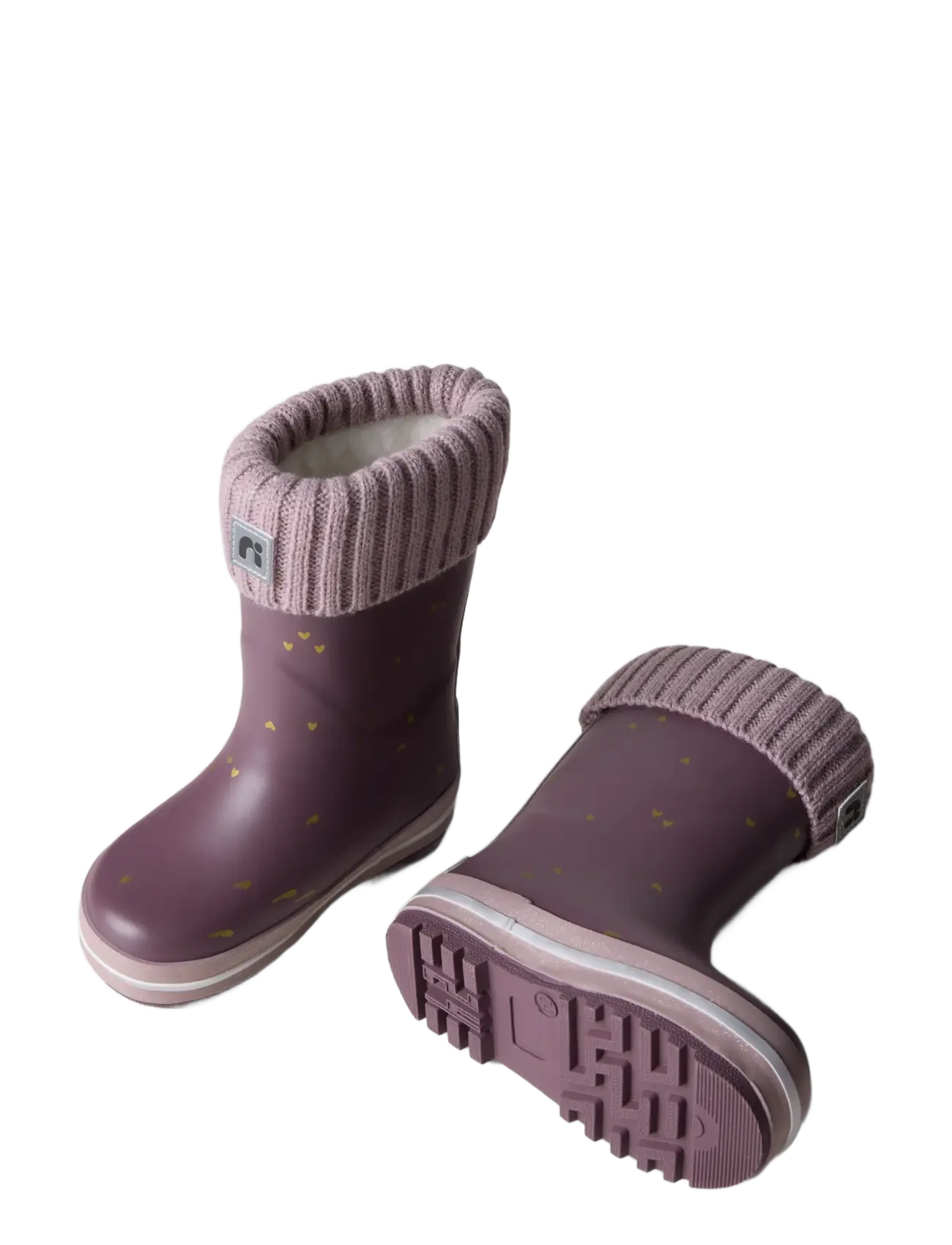 name it - NMFNOA THERMO RUBBERBOOT KNIT HEART NOOS - voodriga kummikud - flint - 4