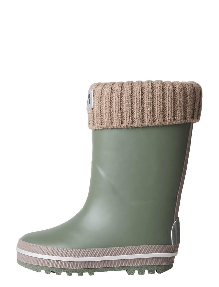 name it - NMMNOAH THERMO RUBBERBOOT KNIT NOOS - gefütterte gummistiefel - thyme - 0