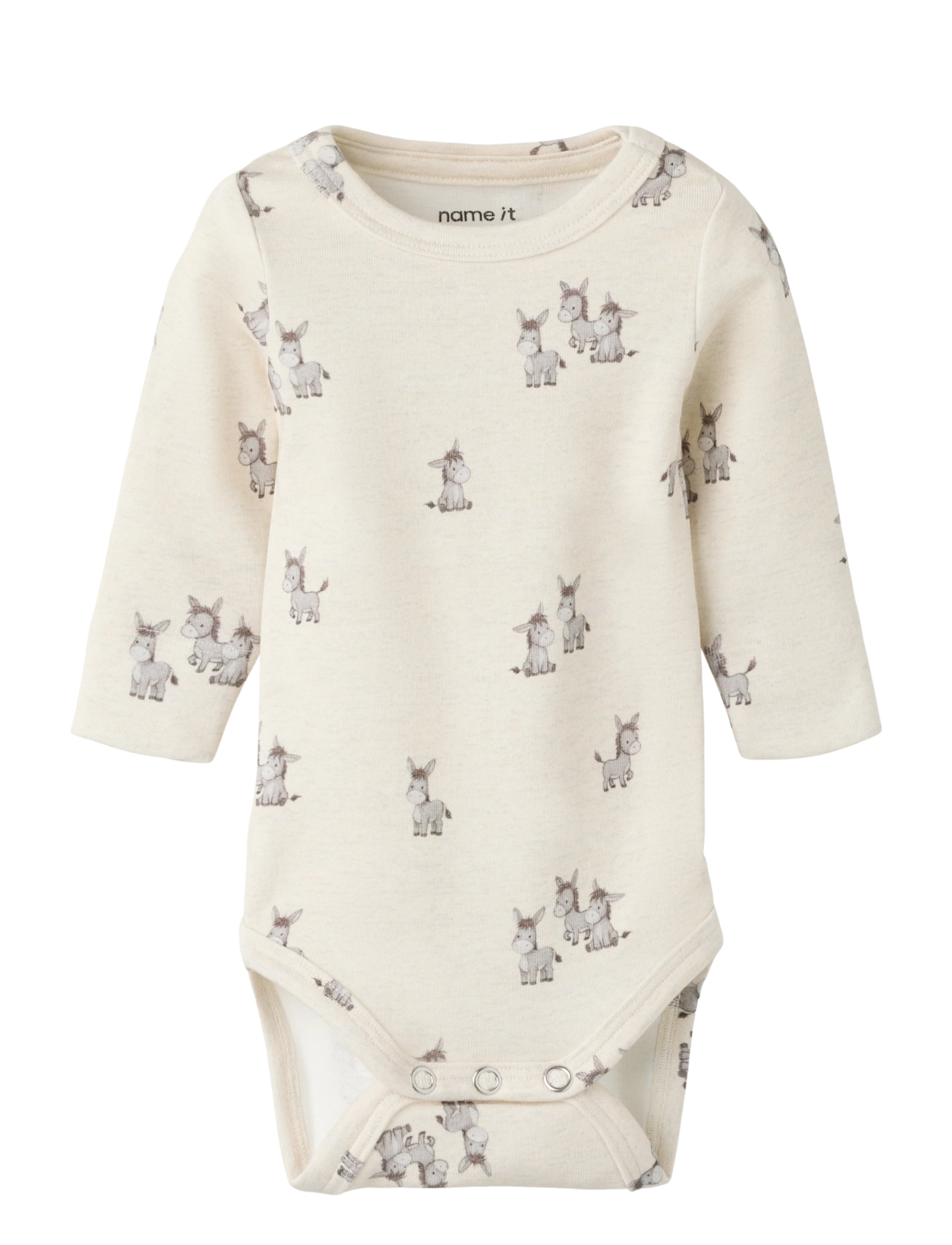 name it NBNOMARIUS LS XSL BODY - Pikkade varrukatega bodid - PEYOTE MELANGE / cream