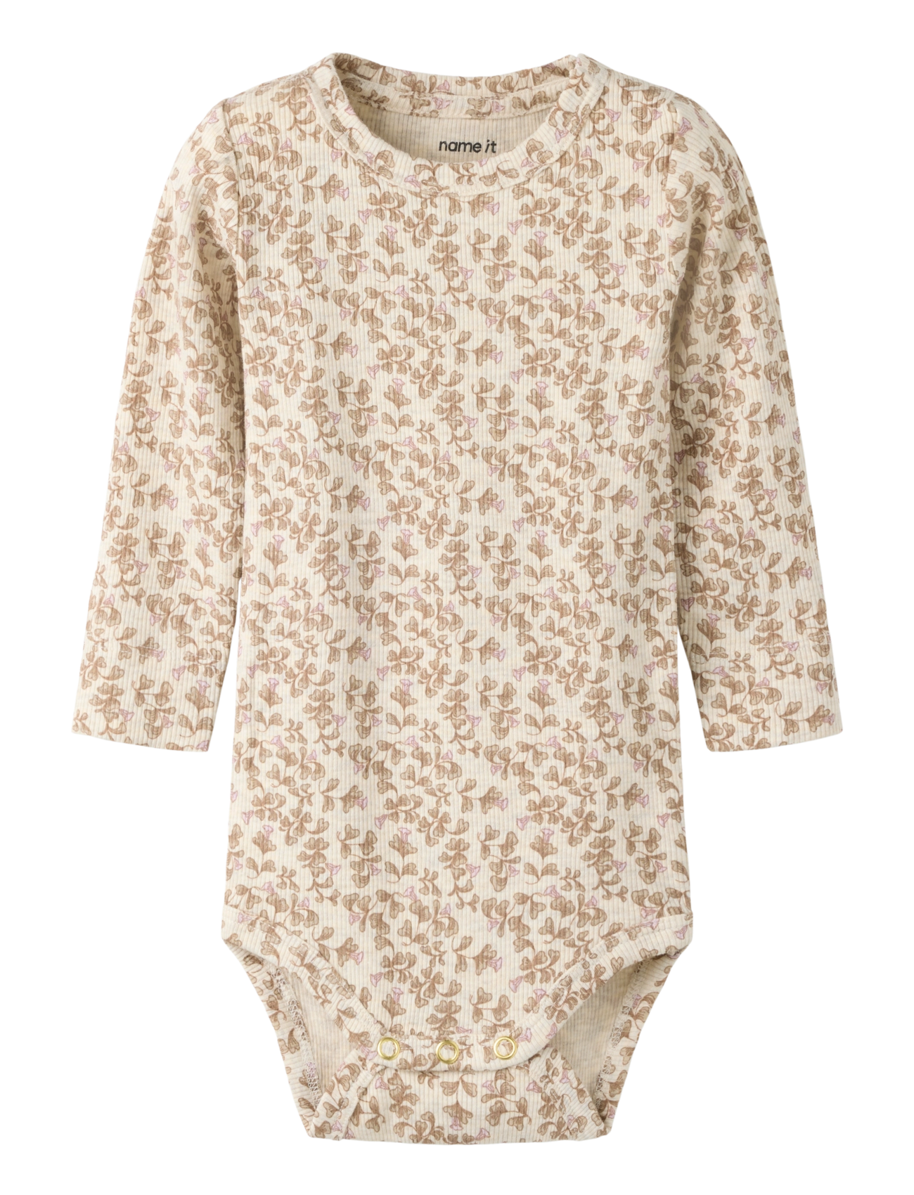 name it NBFOLENA LS XSL BODY - Pikkade varrukatega bodid - PEYOTE MELANGE / cream