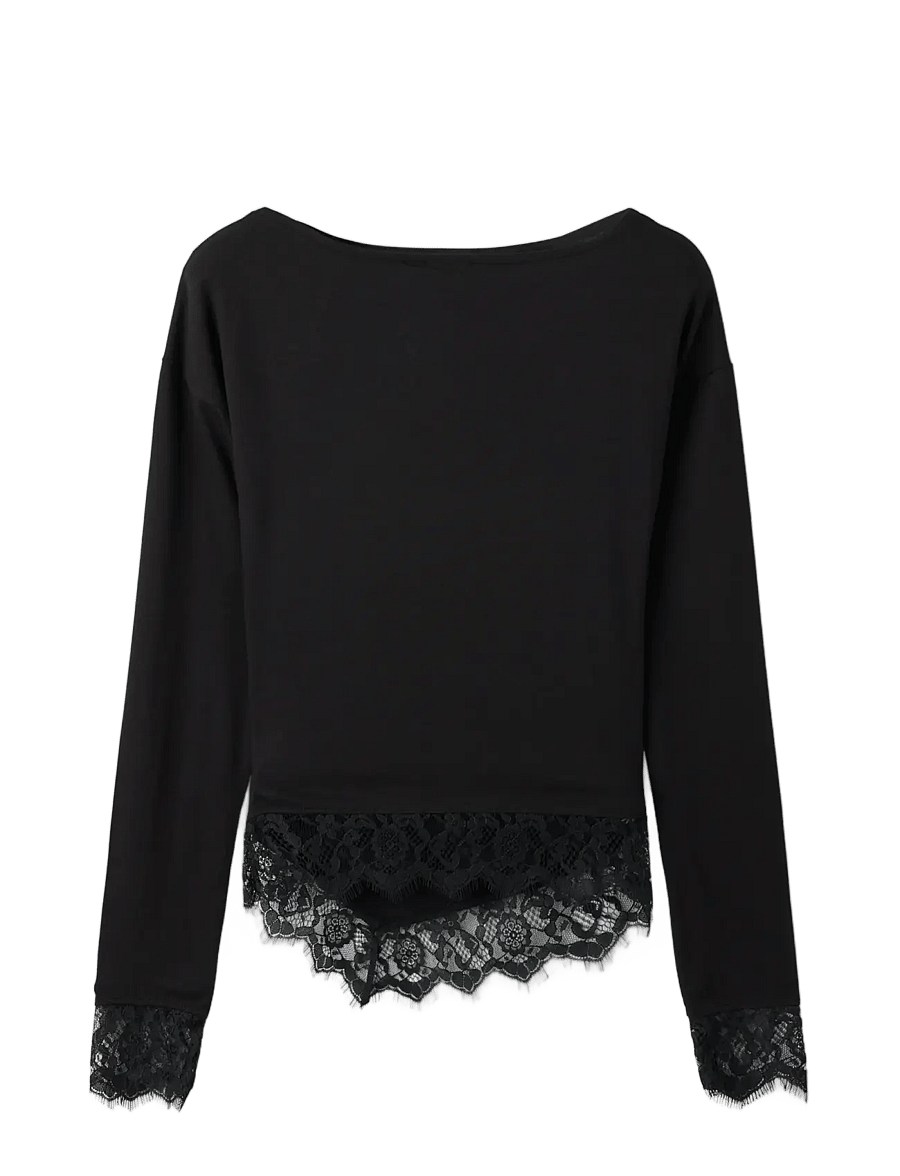 name it - NKFOLLINDA LS SLIM TOP - black beauty - 1