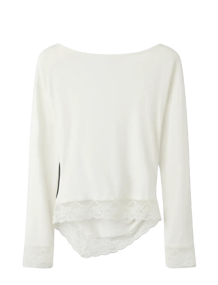name it - NKFOLLINDA LS SLIM TOP - langärmelig - cloud dancer - 1