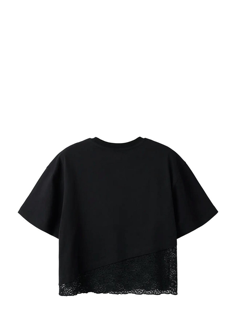 name it - NKFROELLA SS NREG TOP - kurzärmelige - black beauty - 1