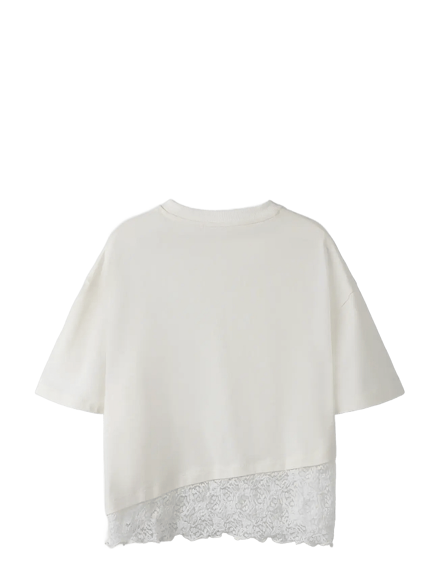 name it - NKFROELLA SS NREG TOP - kurzärmelige - cloud dancer - 1