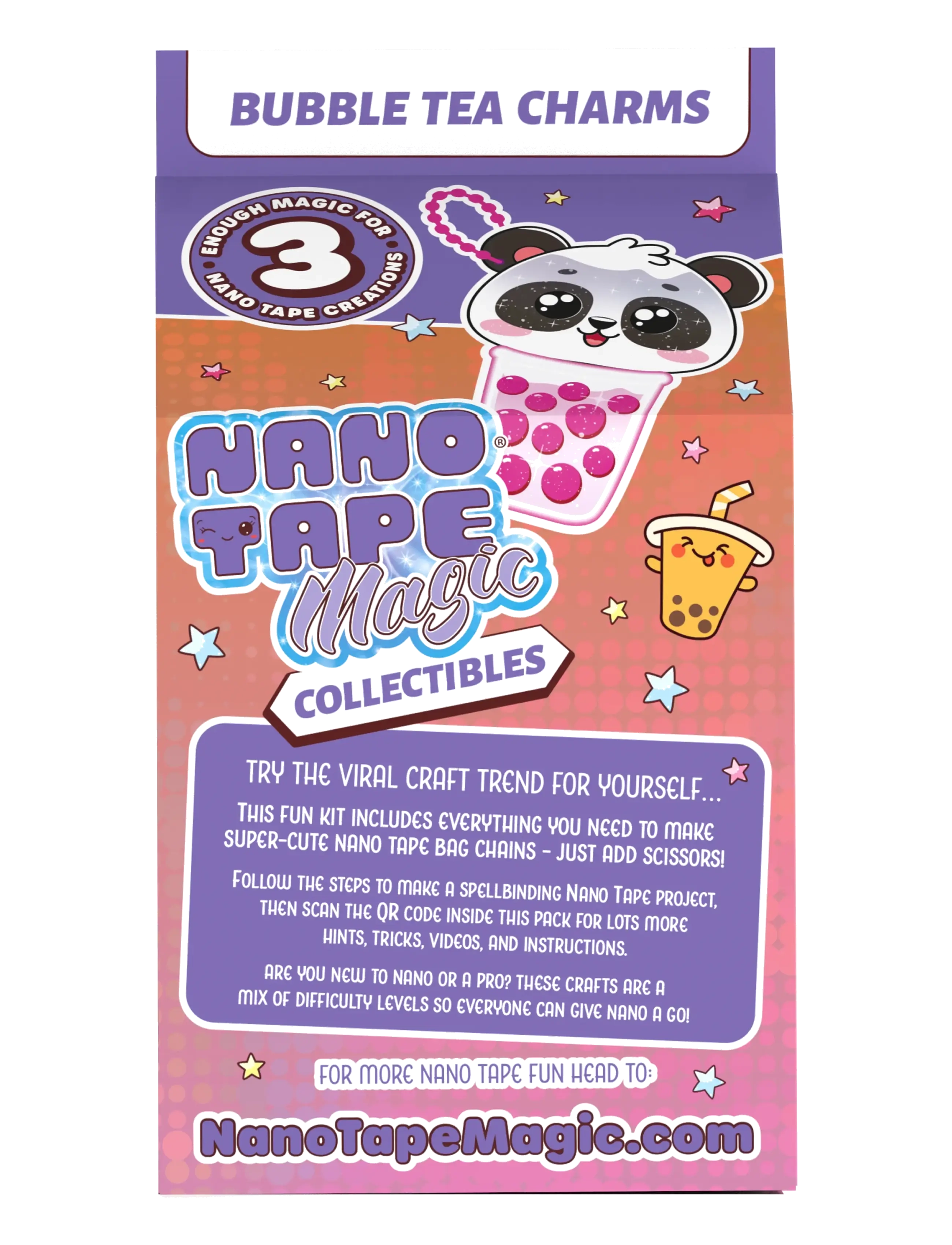 Nano Tape - Nano Tape Magic Mini Bag Charm Fun - Bubble Tea - kreasæt - multi - 2