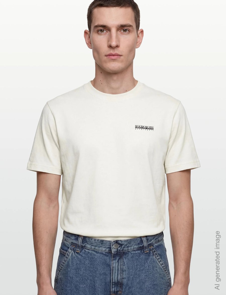 Napapijri - S-FLINT SS FANCY FX3 - kurzärmelige t-shirts - white whisper - 3