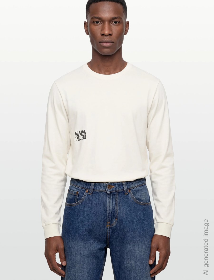 Napapijri - S-LODESTAR LS WHITE WHISPER - langärmelige t-shirts - white whisper - 3