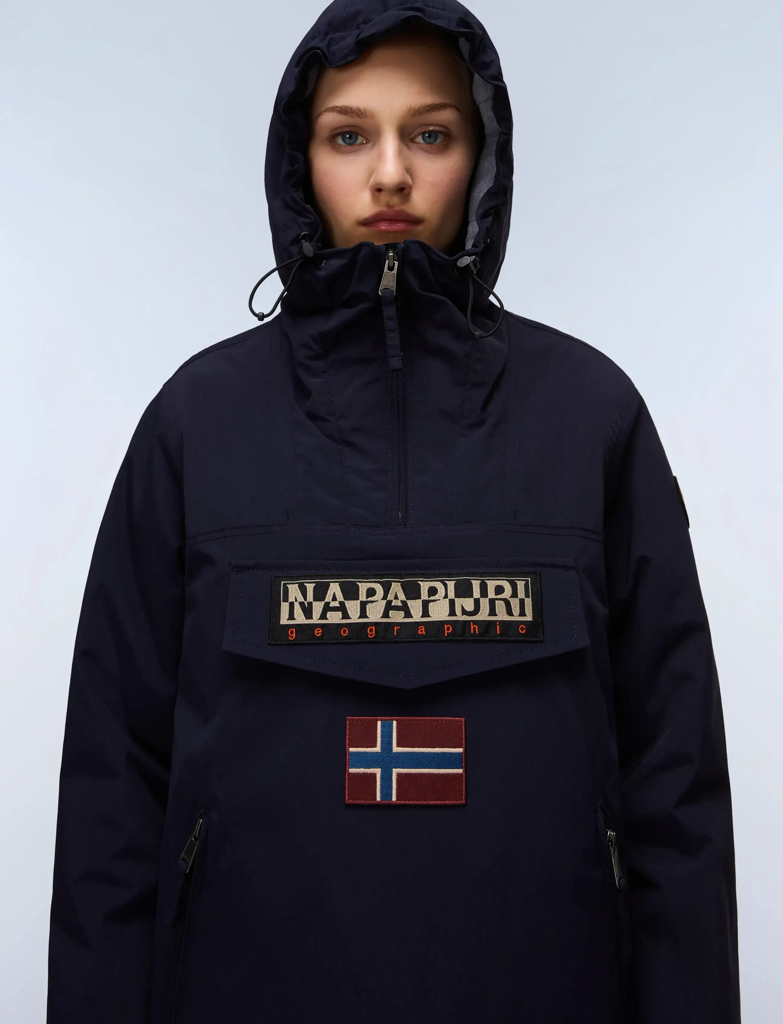 Funktionsjacka 'Rainforest' marinblå / orange / mörkröd 2